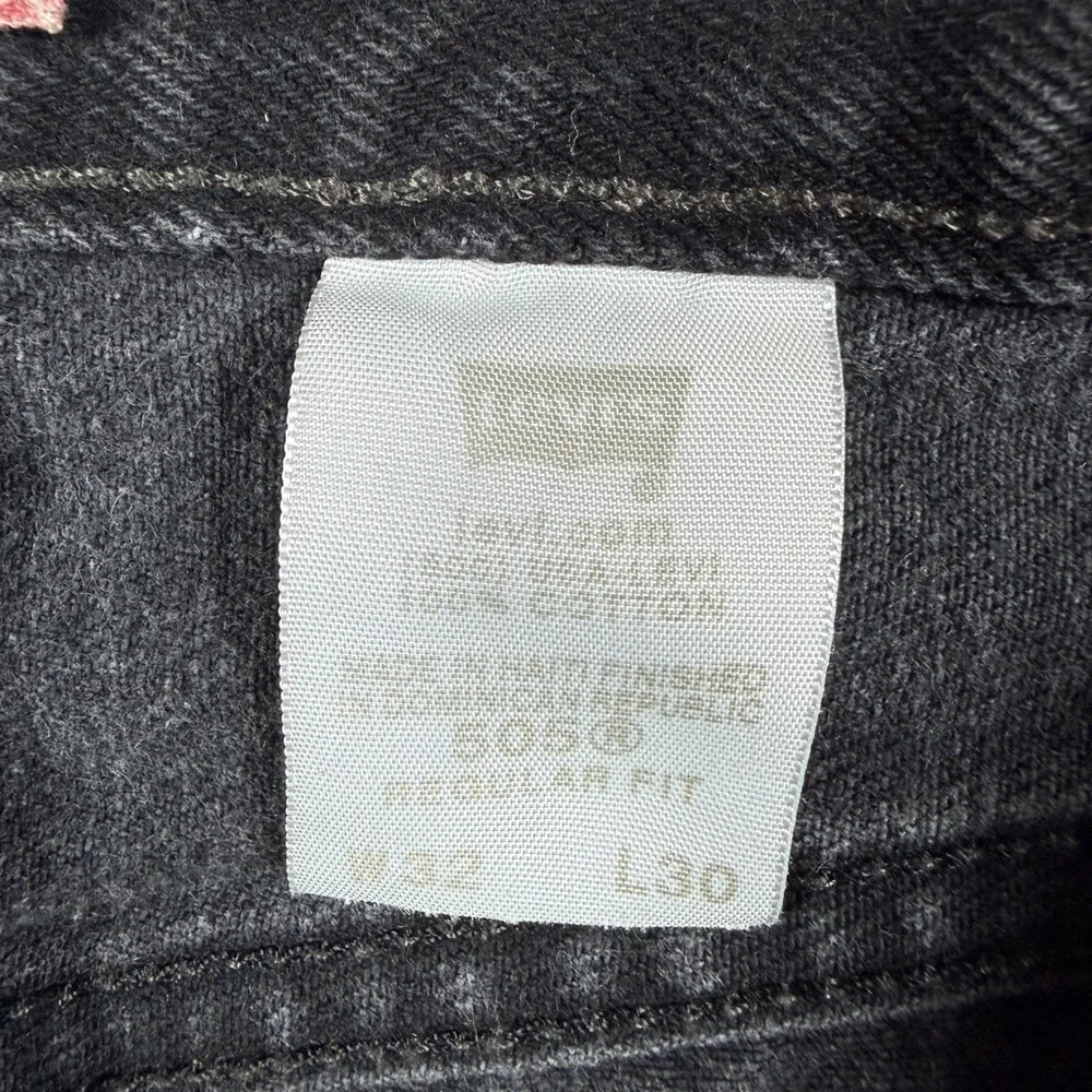 Levis 505 Regular Fit Black Denim Jeans Mens 32x30 Straight Leg Fits 30x29 y2k